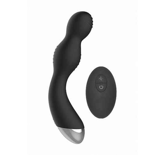 Remote Controlled E-Stim & Vibrating G/P-Spot Vibrator - Black